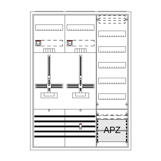 Striebel 2CPX054467R9999 Komplettschrank Aufputz Drei DA37TG