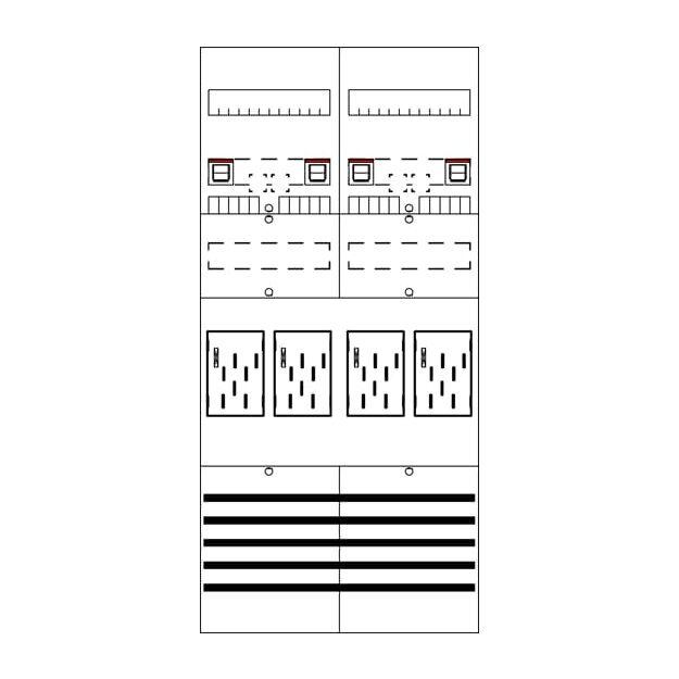Striebel 2CPX054606R9999 Zählerkomplettfeld mit BKE-I 7 BF27C4P