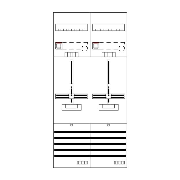 Striebel 2CPX054562R9999 Zählerkomplettfeld mit Dreipunkt DF27G2R