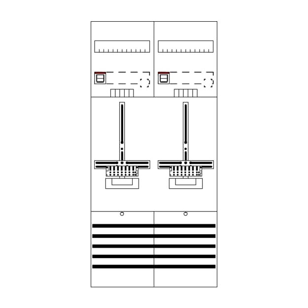 Striebel 2CPX054558R9999 Zählerkomplettfeld mit Dreipunkt DF27P2Q