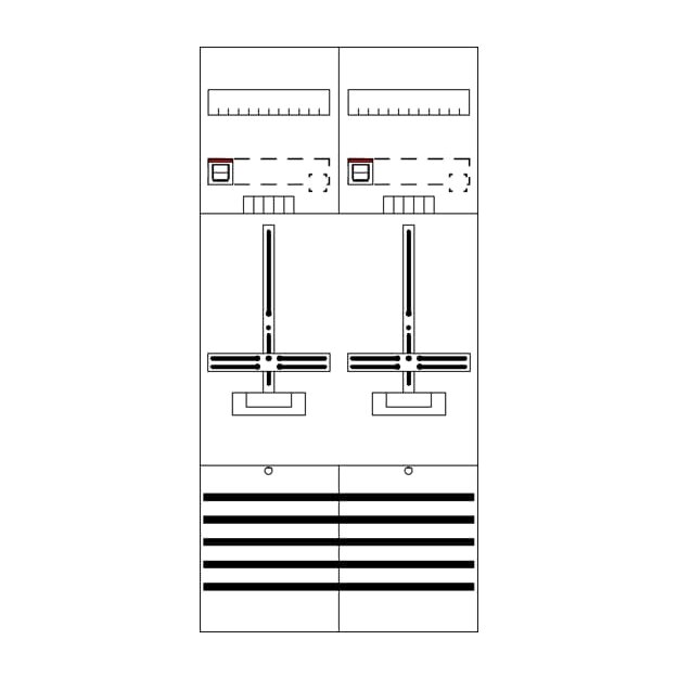 Striebel 2CPX054585R9999 Zählerkomplettfeld mit Dreipunkt DF27T2Q