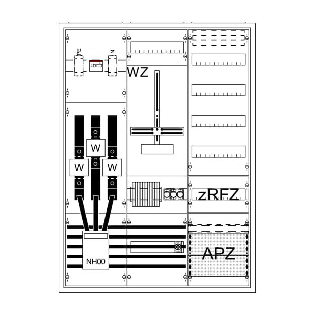 Striebel 2CPX056211R9999 Mess- und Wandler Komplettschr WA37KN23TV