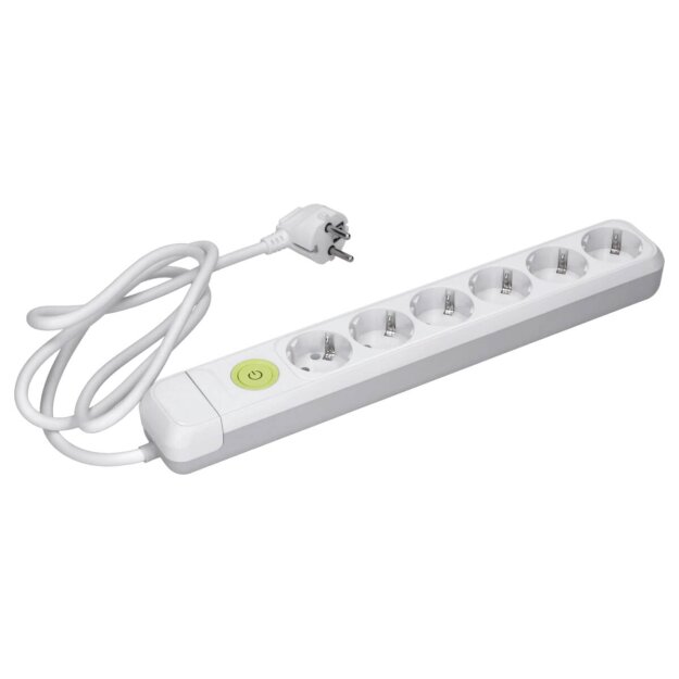 B-WARE Voxura M02-WS6-15 Mehrfachsteckdosenleiste 6-fach mit Kabel 1,5m und Schalter weiß