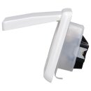JUNG CD IP 44 Set Alpinweiß: CD1520BFKLWW SCHUKO Klappdeckelsteckdose + 551WU Dichtungsflansch IP44 + CD581WW Rahmen 1fach