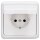 JUNG CD IP 44 Set Alpinweiß: CD1520BFKLWW SCHUKO Klappdeckelsteckdose + 551WU Dichtungsflansch IP44 + CD581WW Rahmen 1fach