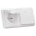 JUNG CD IP 44 Set Alpinweiß: 2x CD1520BFKLWW SCHUKO Klappdeckelsteckdose + 2x 551WU Dichtungsflansch IP44 + CD582WW Rahmen 2fach