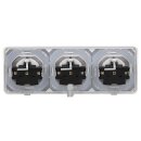 JUNG CD IP 44 Set Alpinweiß: 3x CD1520BFKLWW SCHUKO Klappdeckelsteckdose + 3x 551WU Dichtungsflansch IP44 + CD583WW Rahmen 3fach