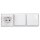 JUNG CD IP 44 Set Alpinweiß: 3x CD1520BFKLWW SCHUKO Klappdeckelsteckdose + 3x 551WU Dichtungsflansch IP44 + CD583WW Rahmen 3fach