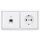 Jung Serie CD Komplett-Set Alpinweiß: Cat.6A iso-Anschlussdose UAE-Cat.6A iso-8 Up 0 + CD569-1UAWW Abdeckung + CD1520WW SCHUKO Steckdose + CD582WW Rahmen 2fach