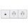 Jung Serie CD Komplett-Set Alpinweiß: Cat.6A iso-Anschlussdose UAE-Cat.6A iso-8 Up 0 + CD569-1UAWW Abdeckung + 2x CD1520WW SCHUKO Steckdose + CD583WW Rahmen 3fach