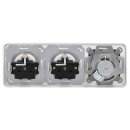 Jung Serie CD Komplett-Set Alpinweiß: Cat.6A iso-Anschlussdose UAE-Cat.6A iso-8/8 Up 0 + CD569-2UAWW Abdeckung + 2x CD1520WW SCHUKO Steckdose + CD583WW Rahmen 3fach