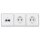 Jung Serie CD Komplett-Set Alpinweiß: Cat.6A iso-Anschlussdose UAE-Cat.6A iso-8/8 Up 0 + CD569-2UAWW Abdeckung + 2x CD1520WW SCHUKO Steckdose + CD583WW Rahmen 3fach