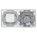 Jung Serie CD Komplett-Set Alpinweiß: Cat.6A iso-Anschlussdose UAE-Cat.6A iso-8 Up 0 + CD569-1UAWW Abdeckung + TAE-Anschlussdose TAE 3x6 + CD569TWW Abdeckung + CD582WW Rahmen 2fach