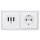 Jung Serie CD Komplett-Set Alpinweiß: TAE-Anschlussdose TAE 3x6 NFN Up 0 rw + CD569TWW Abdeckung + CD1520WW SCHUKO Steckdose + CD582WW Rahmen 2fach
