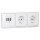 Jung Serie CD Komplett-Set Alpinweiß: TAE-Anschlussdose TAE 3x6 NFN Up 0 rw + CD569TWW Abdeckung + 2x CD1520WW SCHUKO Steckdose + CD583WW Rahmen 3fach
