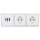 Jung Serie CD Komplett-Set Alpinweiß: TAE-Anschlussdose TAE 3x6 NFN Up 0 rw + CD569TWW Abdeckung + 2x CD1520WW SCHUKO Steckdose + CD583WW Rahmen 3fach
