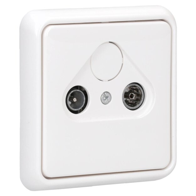Jung Serie CD Komplett-Set Alpinweiß: Antennensteckdose 2f. EDU 04 F + CD561SATWW Abdeckung f. SAT-TV-Steckdose + CD581WW Rahmen 1fach