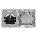 Jung Serie CD Komplett-Set Alpinweiß: Antennensteckdose 2f. EDU 04 F + CD561SATWW Abdeckung + CD1520WW SCHUKO Steckdose + CD582WW Rahmen 2fach