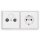 Jung Serie CD Komplett-Set Alpinweiß: Antennensteckdose 2f. EDU 04 F + CD561SATWW Abdeckung + CD1520WW SCHUKO Steckdose + CD582WW Rahmen 2fach