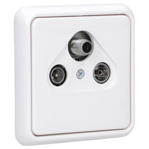 Jung Serie CD Komplett-Set Alpinweiß: Antennensteckdose EDA 302 F + CD561SATWW Abdeckung f. SAT-TV-Steckdose + CD581WW Rahmen 1fach