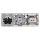 Jung Serie CD Komplett-Set Alpinweiß: Antennensteckdose 4-Loch + CD561-4SAT2WW Abdeckung + Cat.6A iso-Anschlussdose + CD569-2UAWW Abdeckung + CD1520WW Steckdose + CD583WW Rahmen 3fach