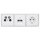 Jung Serie CD Komplett-Set Alpinweiß: Antennensteckdose 4-Loch + CD561-4SAT2WW Abdeckung + Cat.6A iso-Anschlussdose + CD569-2UAWW Abdeckung + CD1520WW Steckdose + CD583WW Rahmen 3fach