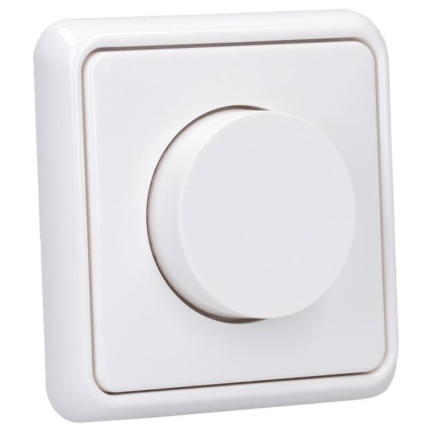 Jung Serie CD Komplett-Set Alpinweiß: 1730DD Drehdimmer Standard LED + CD1740WW Abdeckung mit Drehknopf + CD581WW Rahmen 1fach
