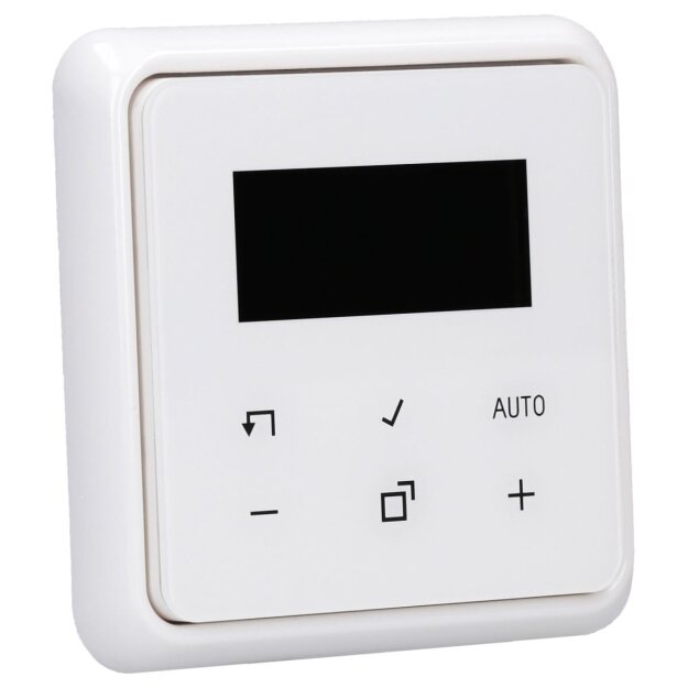 Jung Serie CD Komplett-Set Alpinweiß: TRDCD1790WW Raumtemperaturregler mit Display Standard + CD581WW Rahmen 1fach