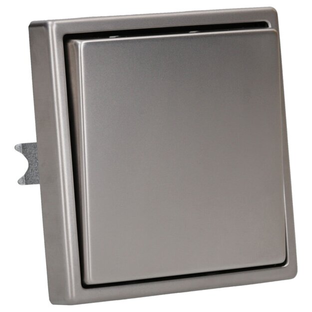 Jung Serie LS Komplett-Set Edelstahl: 506U Wippschalter Universal + ES2990 Wippe f. Schalter/Taster + ES2981 Rahmen 1fach