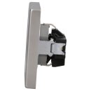 Jung Serie LS Komplett-Set Edelstahl: ES1520 SCHUKO Steckdose + ES2981 Rahmen 1fach
