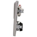 Jung Serie LS Komplett-Set Edelstahl: 506U Wippschalter Universal + ES2990 Wippe f. Schalter/Taster + ES1520 SCHUKO Steckdose + ES2982 Rahmen 2fach