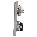Jung Serie LS Komplett-Set Edelstahl: 505U Wippschalter Serien + ES2995 Wippe f. Serienschalter + ES1520 SCHUKO Steckdose + ES2982 Rahmen 2fach