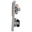 Jung Serie LS Komplett-Set Edelstahl: 506U Wippschalter Universal + ES2990 Wippe f. Schalter/Taster + ES1520KI SCHUKO Steckdose m. Berührungsschutz + ES2982 Rahmen 2fach