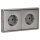 Jung Serie LS Komplett-Set Edelstahl: 2x ES1520 SCHUKO Steckdose + ES2982 Rahmen 2fach