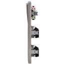 Jung Serie LS Komplett-Set Edelstahl: 506U Wippschalter Universal + ES2990 Wippe f. Schalter/Taster + 2x ES1520 SCHUKO Steckdose + ES2983 Rahmen 3fach