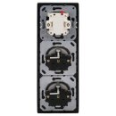 Jung Serie LS Komplett-Set Edelstahl: 506U Wippschalter Universal + ES2990 Wippe f. Schalter/Taster + 2x ES1520KI SCHUKO Steckdose m. Berührungsschutz + ES2983 Rahmen 3fach