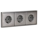 Jung Serie LS Komplett-Set Edelstahl: 3x ES1520 SCHUKO...