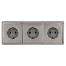 Jung Serie LS Komplett-Set Edelstahl: 3x ES1520 SCHUKO...