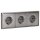 Jung Serie LS Komplett-Set Edelstahl: 3x ES1520 SCHUKO Steckdose + ES2983 Rahmen 3fach