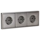 Jung Serie LS Komplett-Set Edelstahl: 3x ES1520KI SCHUKO...