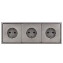 Jung Serie LS Komplett-Set Edelstahl: 3x ES1520KI SCHUKO...