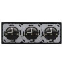 Jung Serie LS Komplett-Set Edelstahl: 3x ES1520KI SCHUKO Steckdose m. Berührungsschutz + ES2983 Rahmen 3fach