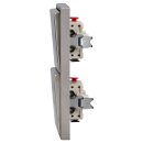 Jung Serie LS Komplett-Set Edelstahl: 2x 506U Wippschalter Universal + 2x ES2990 Wippe f. Schalter/Taster + ES2982 Rahmen 2fach