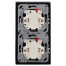 Jung Serie LS Komplett-Set Edelstahl: 2x 506U Wippschalter Universal + 2x ES2990 Wippe f. Schalter/Taster + ES2982 Rahmen 2fach