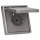JUNG LS IP 44 Set Edelstahl: ES1520KL SCHUKO Steckdose m. Klappdeckel + 551WU Dichtungsflansch + ES2981 Rahmen 1fach