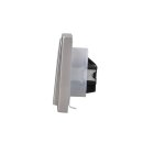 JUNG LS IP 44 Set Edelstahl 2x: ES1520KL SCHUKO Steckdose m. Klappdeckel + 551WU Dichtungsflansch + ES2981 Rahmen 1fach