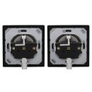 JUNG LS IP 44 Set Edelstahl 2x: ES1520KL SCHUKO Steckdose m. Klappdeckel + 551WU Dichtungsflansch + ES2981 Rahmen 1fach