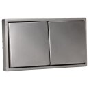 JUNG LS IP 44 Set Edelstahl: 2x ES1520KL SCHUKO Steckdose m. Klappdeckel + 551WU Dichtungsflansch + ES2982 Rahmen 2fach