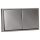 JUNG LS IP 44 Set Edelstahl: 2x ES1520KL SCHUKO Steckdose m. Klappdeckel + 551WU Dichtungsflansch + ES2982 Rahmen 2fach
