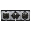 JUNG LS IP 44 Set Edelstahl: 3x ES1520KL SCHUKO Steckdose m. Klappdeckel + 551WU Dichtungsflansch + ES2983 Rahmen 3fach